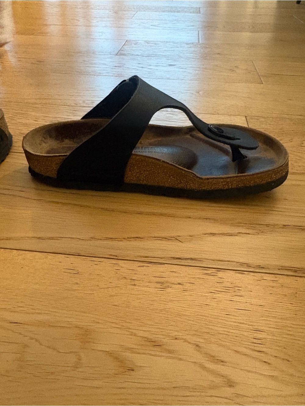 Birkenstock Black Leather Toe-Post Sandal